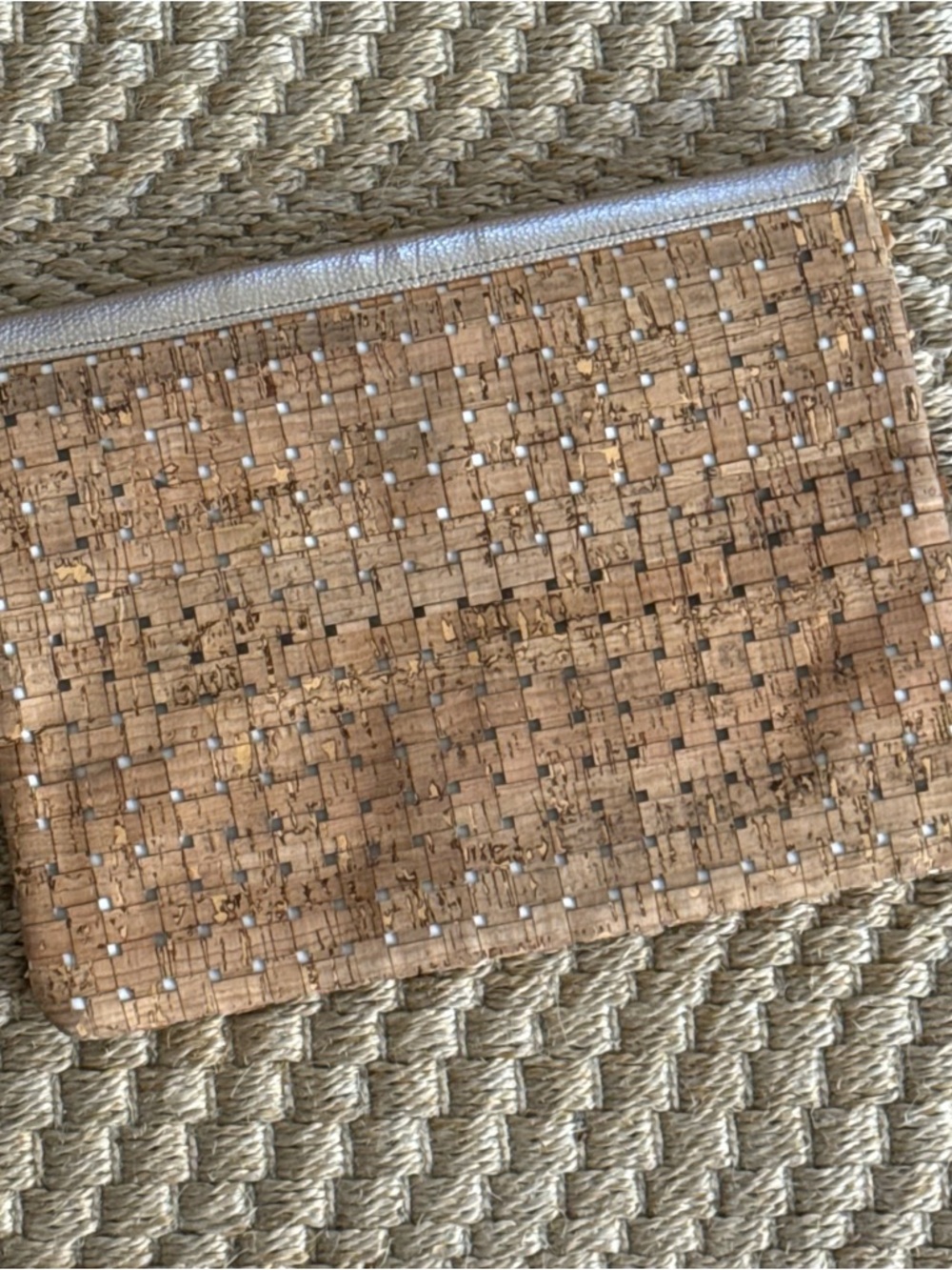 Neutral Cork & Gold Pineapple Clutch - Women's Envelope Bag - Picture 4 of 9